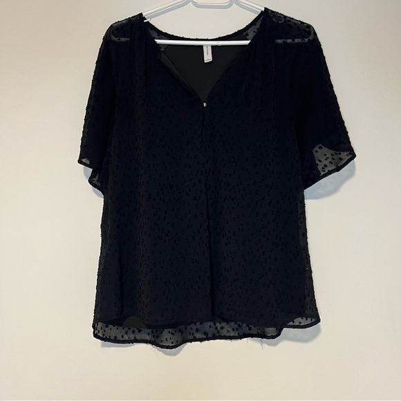 Gentle Fawn Tops - Gentle Fawn Black Sheer Blouse with liner small
